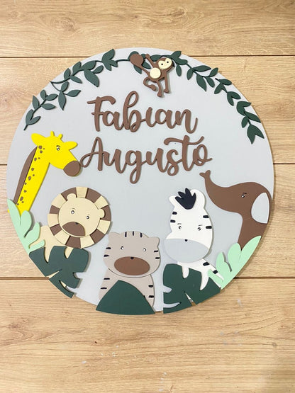 Safari nursery decor Monkey hanger above crib boy - Felt Craft RD