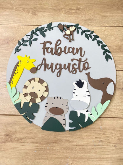 Safari nursery decor Monkey hanger above crib boy - Felt Craft RD