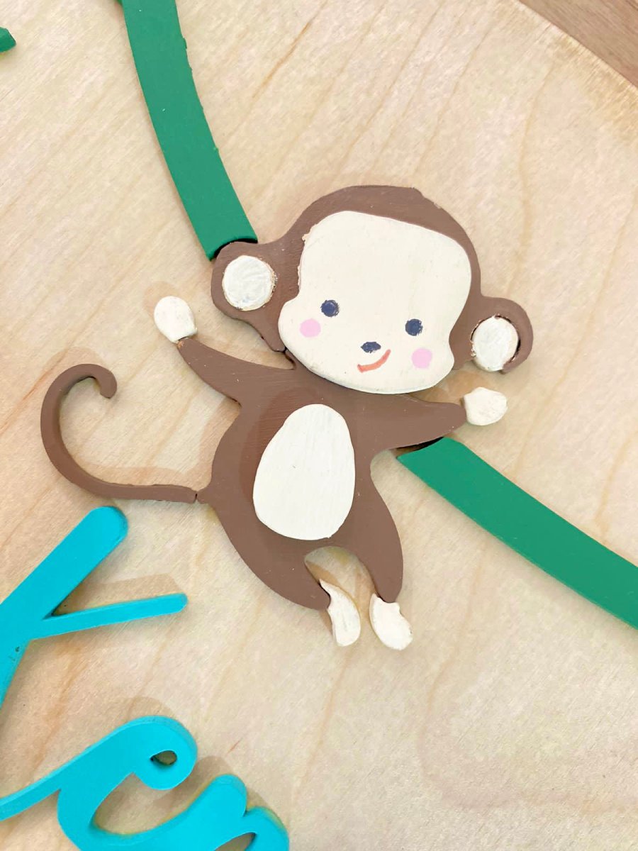 Safari nursery decor Monkey top baby boy mobile hanger - Felt Craft RD