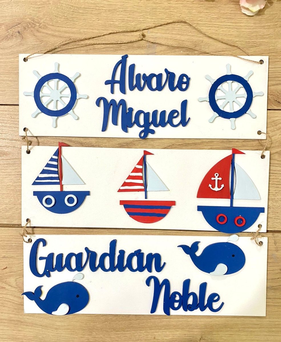 Safari nursery decor Nautic Classic Hanger Above crib boy - Felt Craft RD