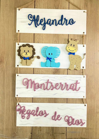 Safari nursery decor Safari Baby Boy Girl Wall Hanging - Felt Craft RD