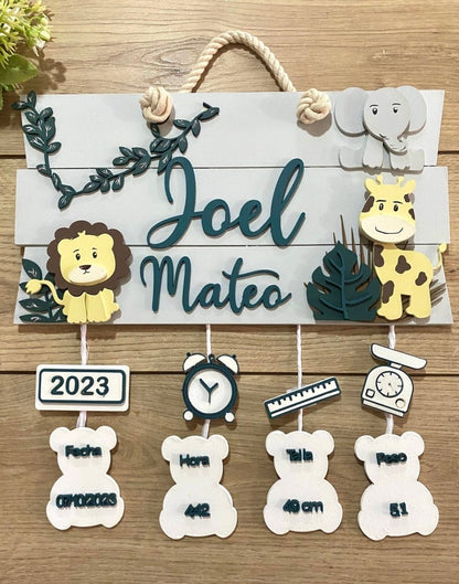 Safari Nursery Kid Room Decor Baby Boy Hanger - Felt Craft RD