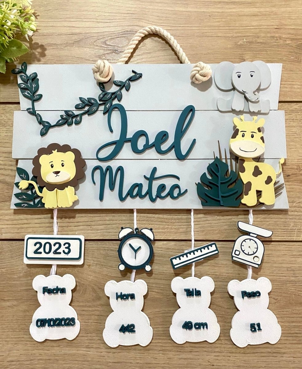 Safari Nursery Kid Room Decor Baby Boy Hanger - Felt Craft RD