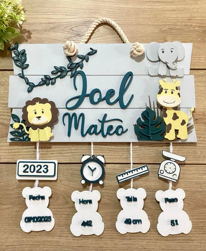 Safari Nursery Kid Room Decor Baby Boy Hanger - Felt Craft RD