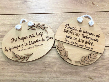 colgante personalizado en madera