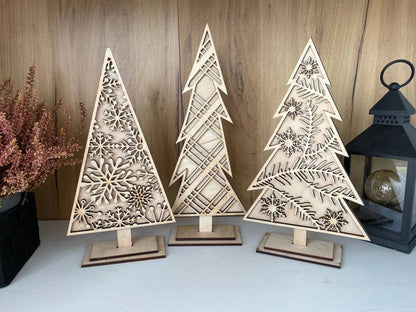 Set de 3 arbolitos navideños decorativos para el hogar - Felt Craft RD