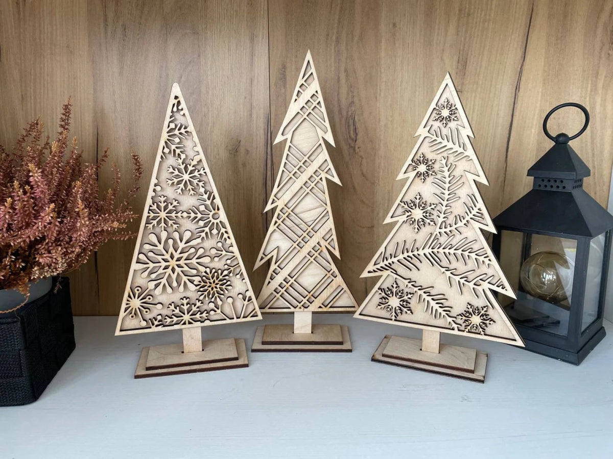 Set de 3 arbolitos navideños decorativos para el hogar - Felt Craft RD