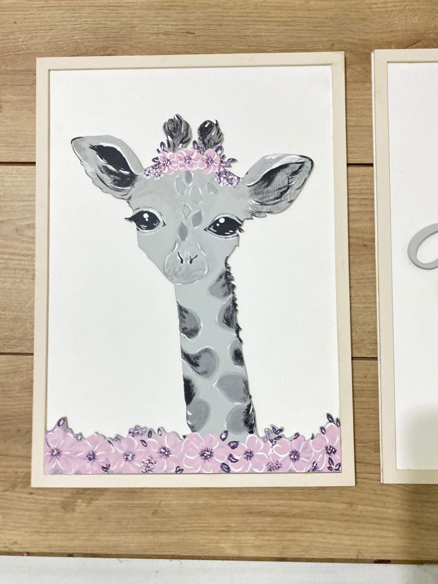 Set de 3 cuadros con animales de safari personalizados para pared - Felt Craft RD