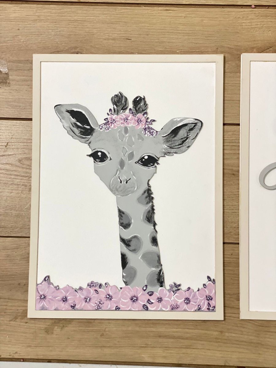 Set de 3 cuadros con animales de safari personalizados para pared - Felt Craft RD