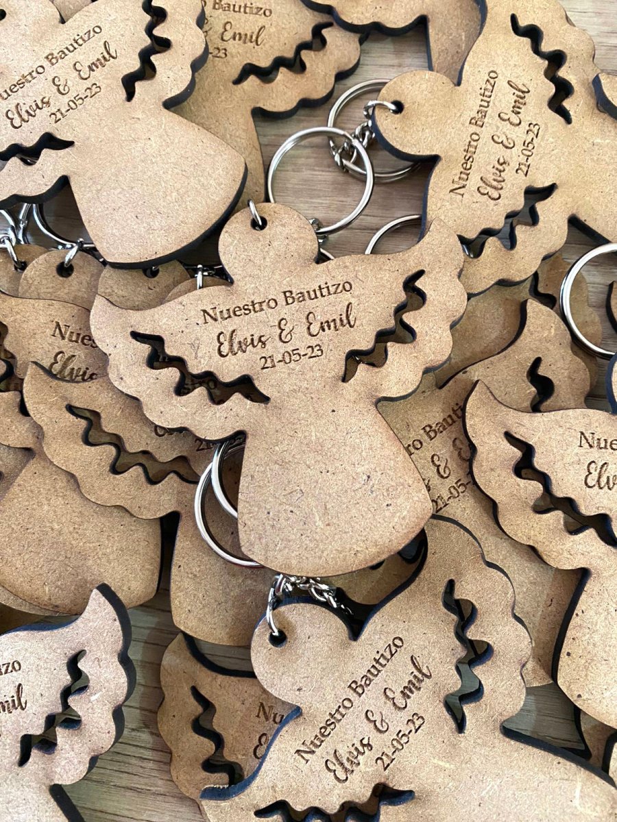 Set de Llaveros con forma de ángel para bautizo personalizados - Felt Craft RD