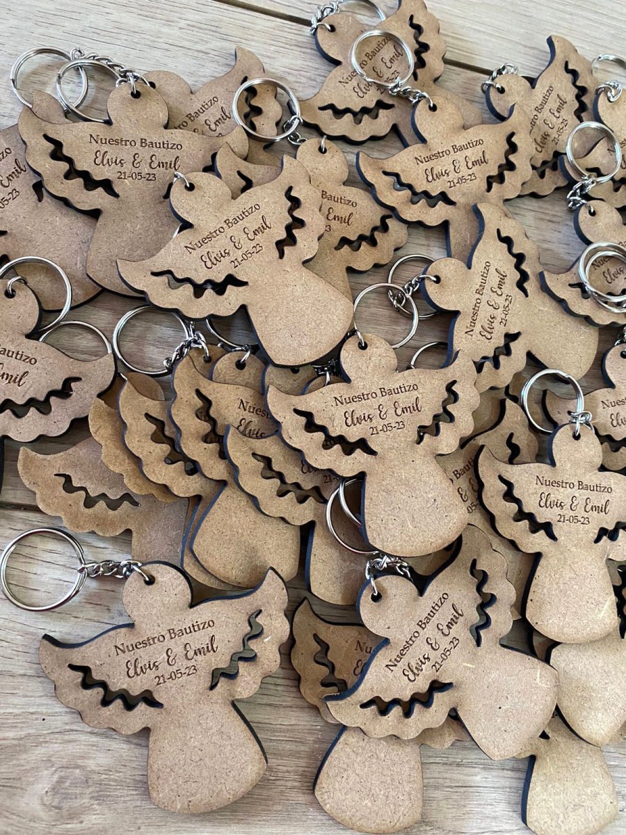 Set de Llaveros con forma de ángel para bautizo personalizados - Felt Craft RD
