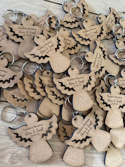 Set de Llaveros con forma de ángel para bautizo personalizados - Felt Craft RD