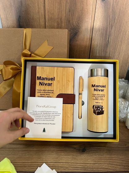 Set personalizado termo libreta y lapicero en madera - Felt Craft RD