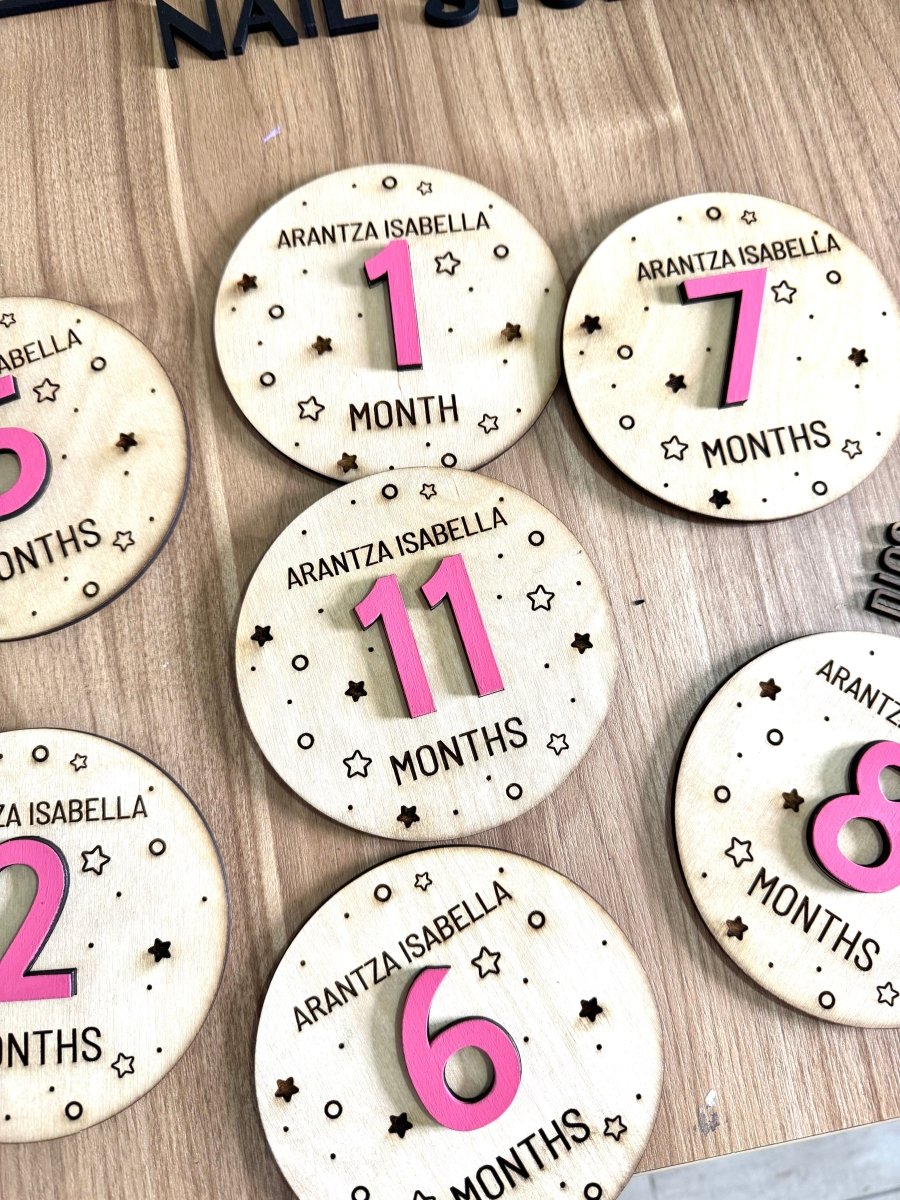 Set tags para fotografia bebe - Felt Craft RD