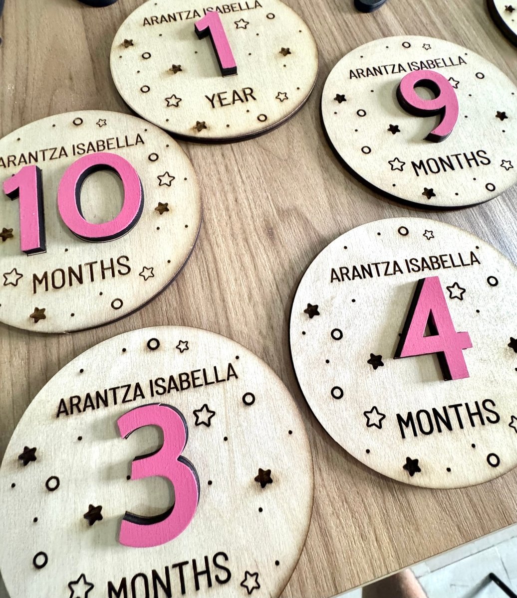Set tags para fotografia bebe - Felt Craft RD