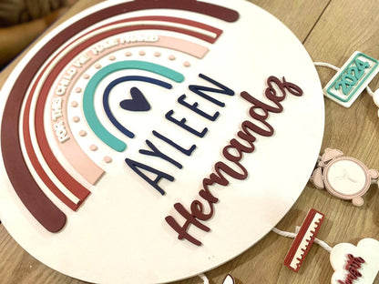 Shining Rainbow Clouds baby Girl Pink nursery decor - Felt Craft RD