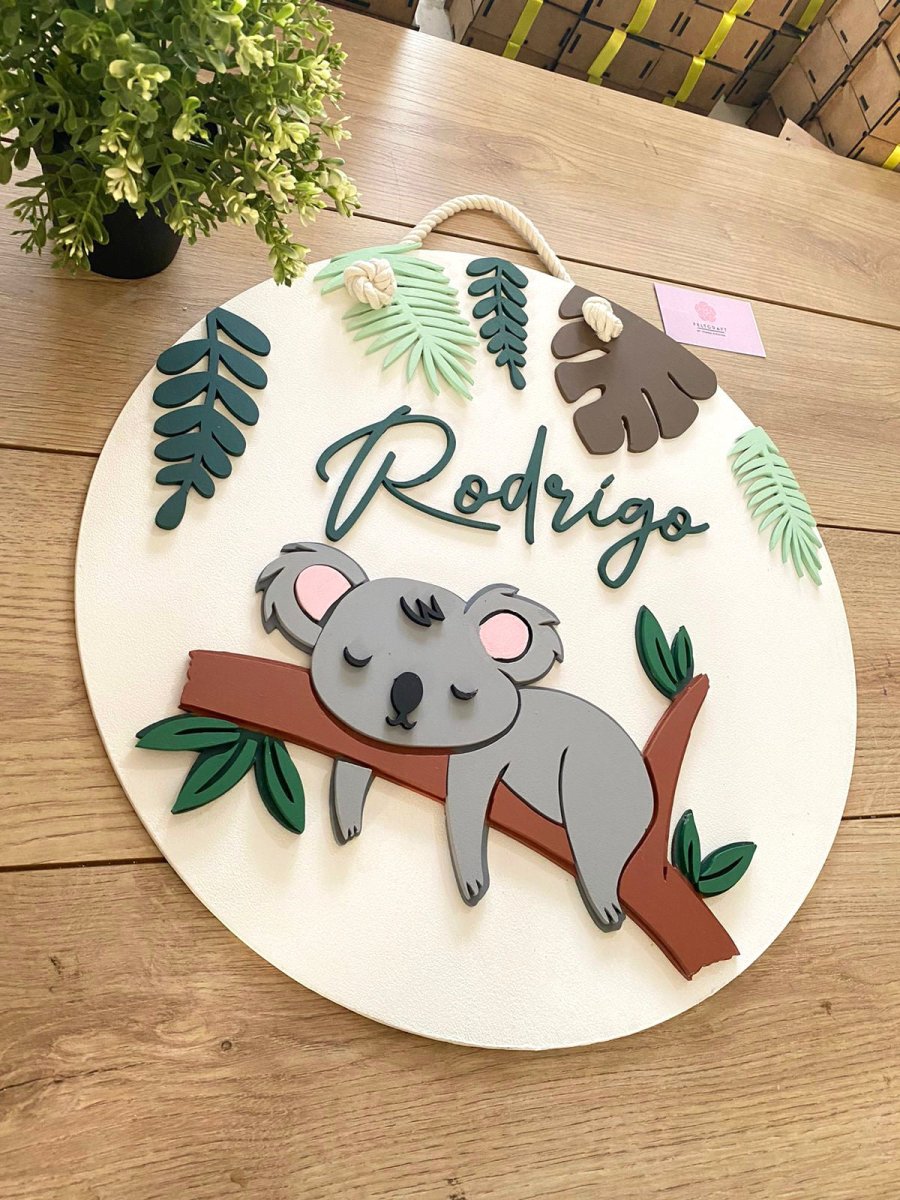 Sleeping Koala Baby boy mobile hanger - Felt Craft RD