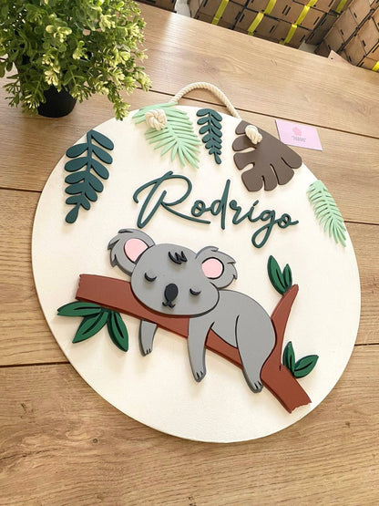 Sleeping Koala Baby boy mobile hanger - Felt Craft RD