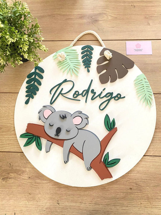 Sleeping Koala Baby boy mobile hanger - Felt Craft RD