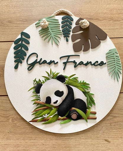 Sleepy Panda Baby Boy Nursery Decor - Felt Craft RD