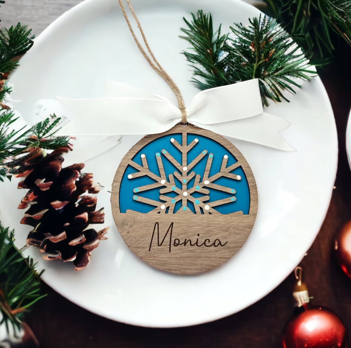 Snowflake Layered Ornament For Christmas Tree - Felt Craft RD