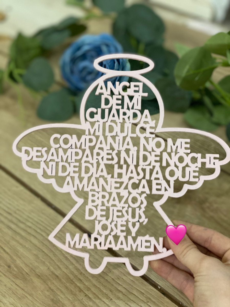 Souvenir de ángel para bautizo personalizado en madera Santo Domigo - Felt Craft RD