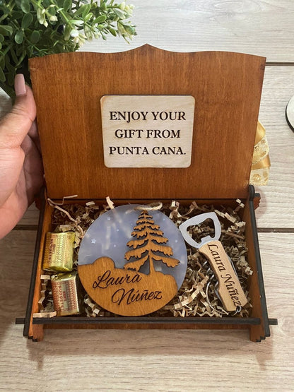 Souvenir de caja personalizada con mensaje y llavero - Felt Craft RD