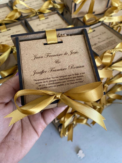 Souvenir de cajitas personalizadas para boda de madera - Felt Craft RD