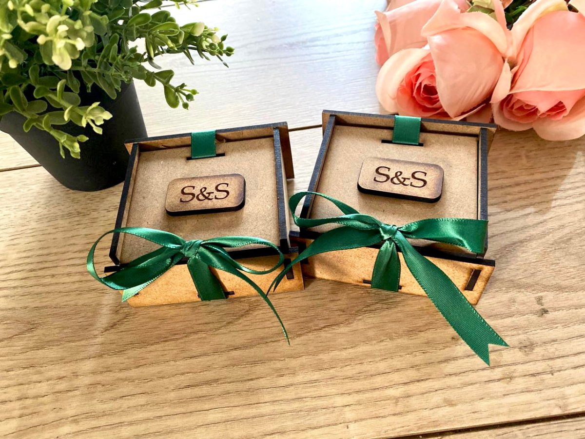 Souvenir de cajitas personalizadas para boda de madera - Felt Craft RD