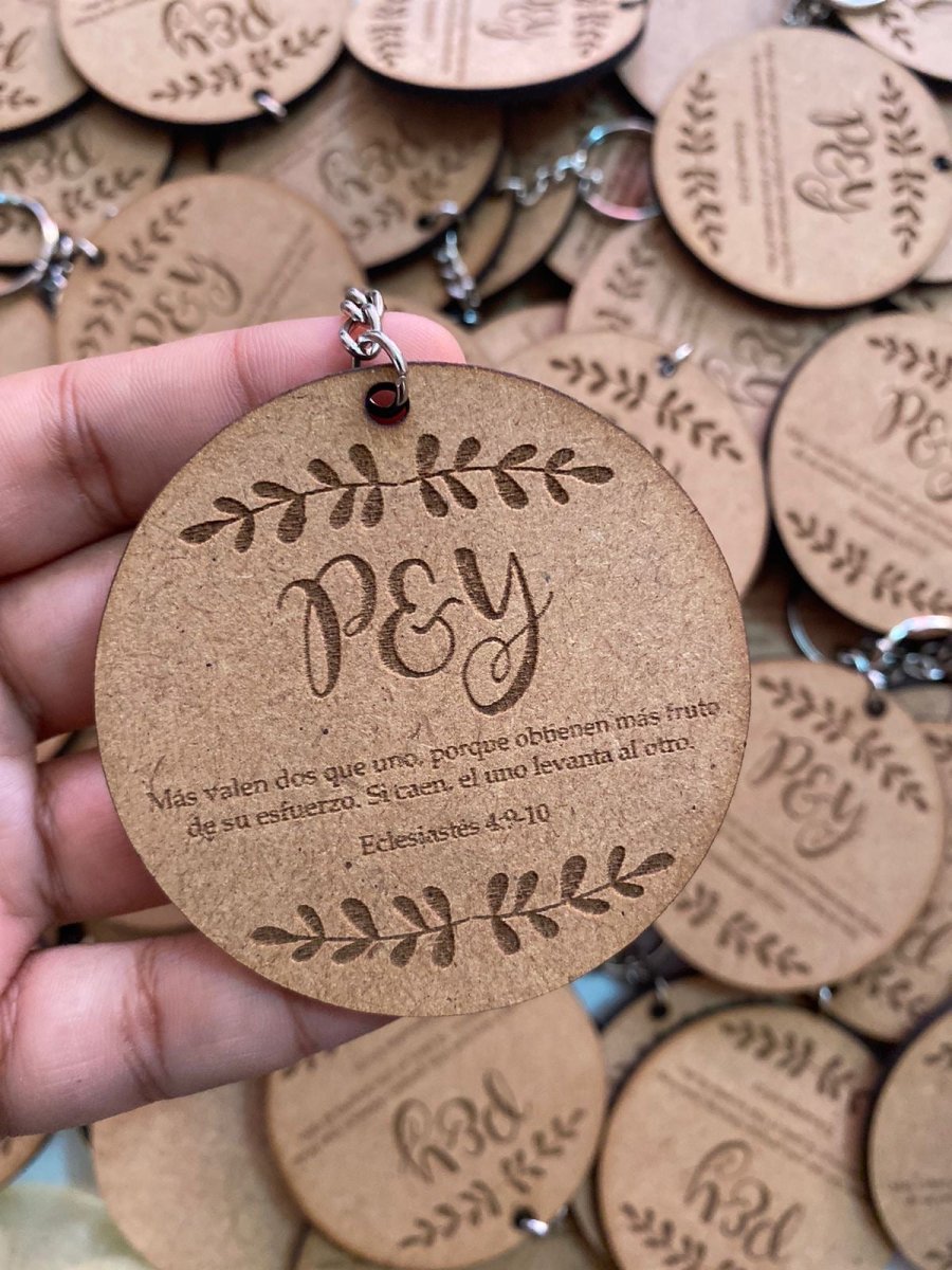 Souvenir de Llaveros personalizados para regalo de boda de madera - Felt Craft RD