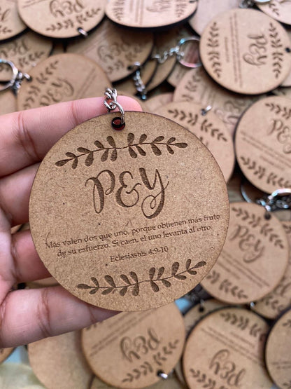 Souvenir de Llaveros personalizados para regalo de boda de madera - Felt Craft RD