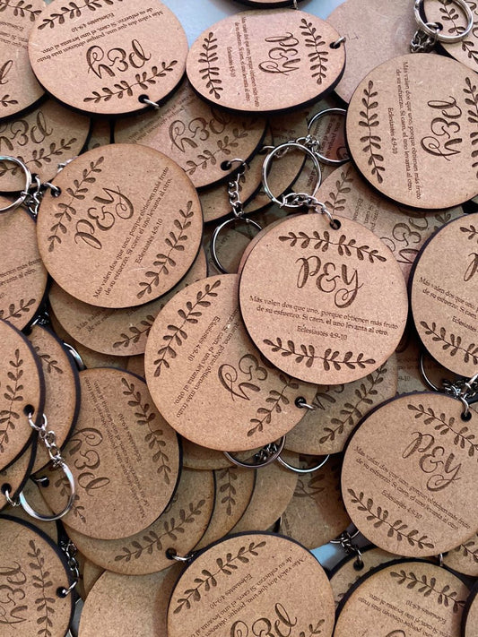 Souvenir de Llaveros personalizados para regalo de boda de madera - Felt Craft RD