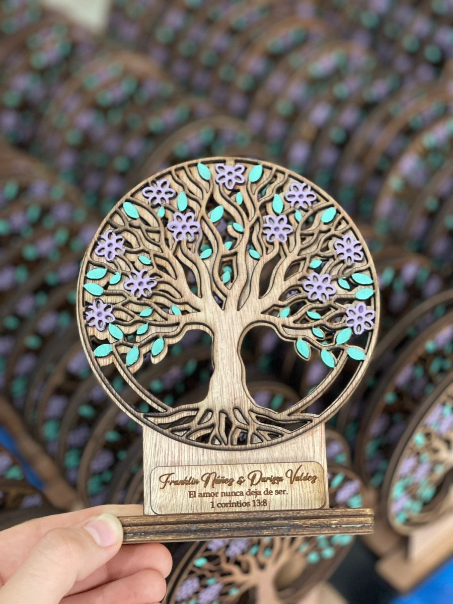 Souvenir del árbol de la vida personalizado de madera - Felt Craft RD