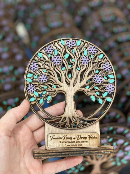 Souvenir del árbol de la vida personalizado de madera - Felt Craft RD