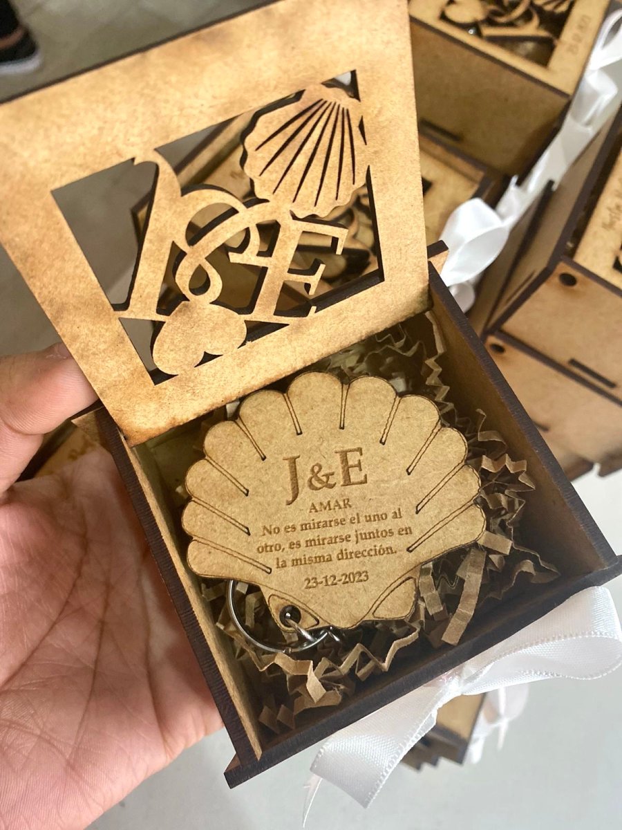 Souvenir para boda de caja de madera personalizada - Felt Craft RD