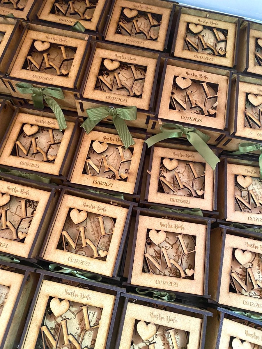 Souvenir para boda de caja de madera personalizada - Felt Craft RD