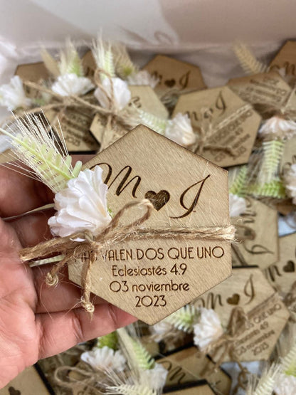 Souvenir para Boda personalizado de madera República Dominicana - Felt Craft RD