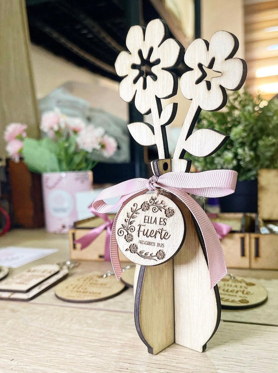 Souvenir personalizado de flores para mesa del día de la mujer de madera - Felt Craft RD