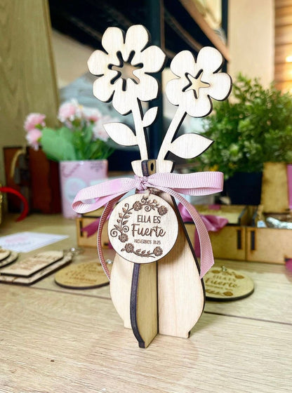 Souvenir personalizado de flores para mesa del día de la mujer de madera - Felt Craft RD