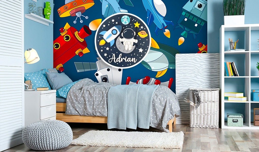 Space themed nursery Baby Boy Wall Hanging - Felt Craft RD