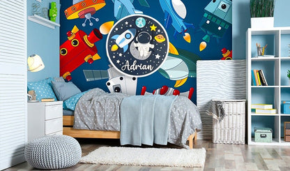 Space themed nursery Baby Boy Wall Hanging - Felt Craft RD