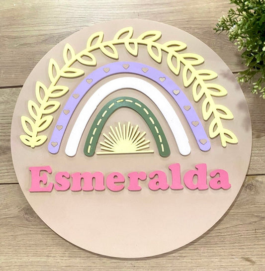 Sunny Sunshine Rainbow Baby Girl Hanger - Felt Craft RD