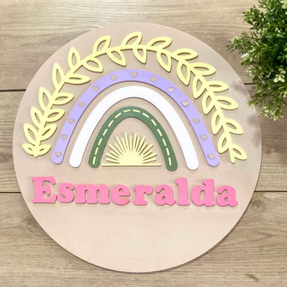 Sunny Sunshine Rainbow Baby Girl Hanger - Felt Craft RD