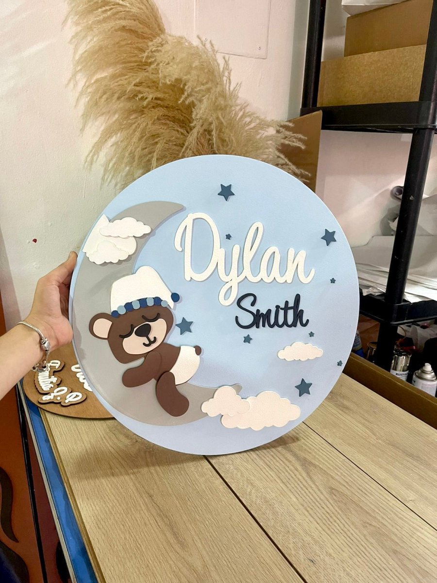 Sweet Sleep baby boy nursery decor - Felt Craft RD