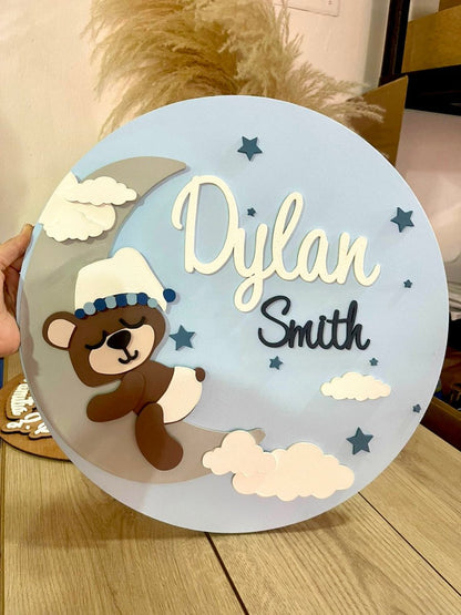 Sweet Sleep baby boy nursery decor - Felt Craft RD