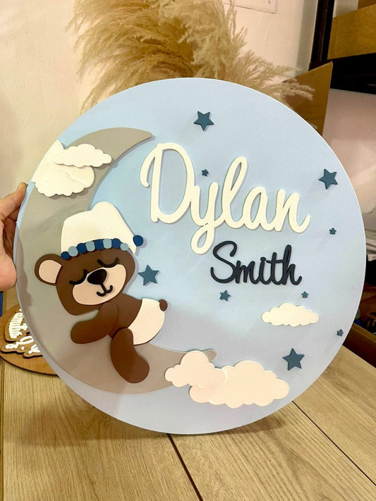 Sweet Sleep baby boy nursery decor - Felt Craft RD