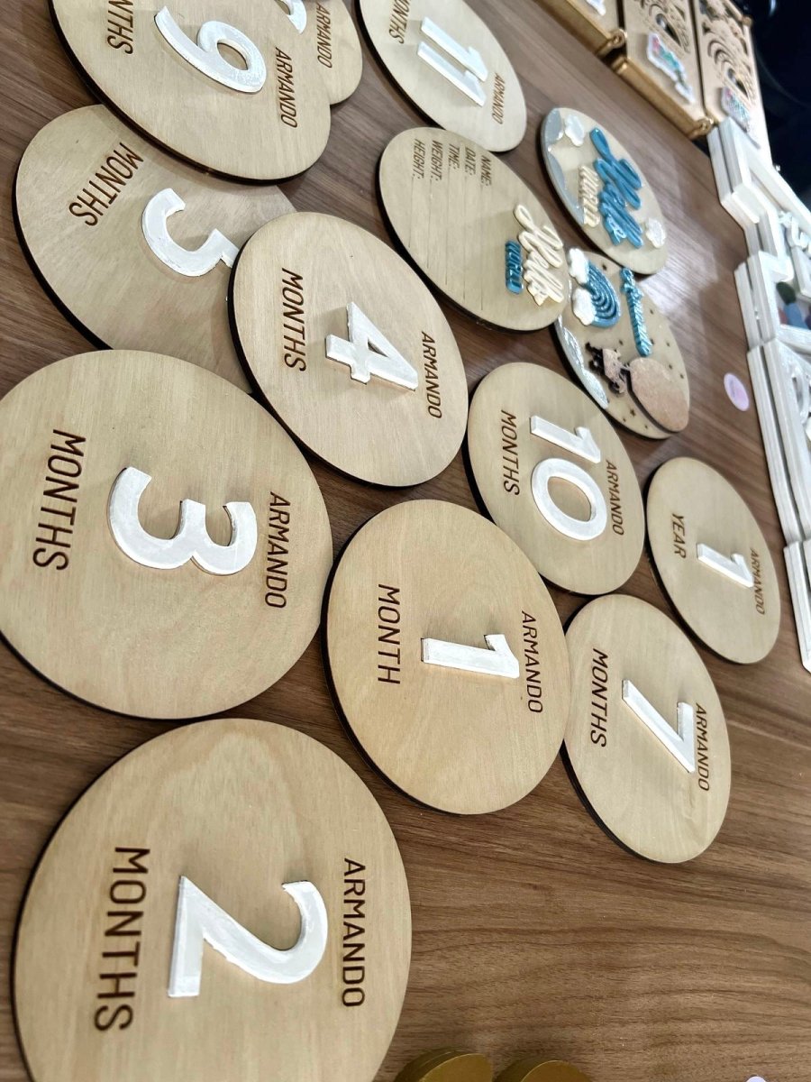 Tags fotos meses bebe personalizado - Felt Craft RD