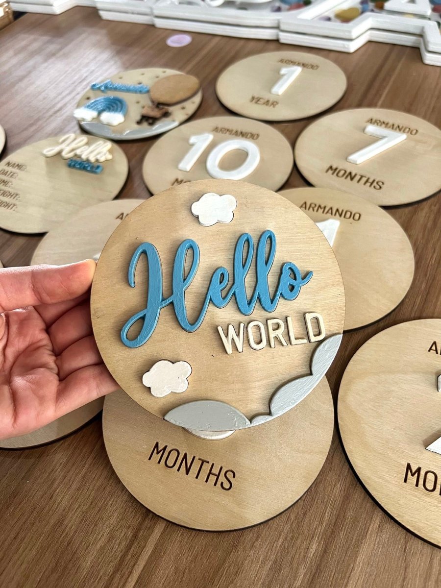 Tags fotos meses bebe personalizado - Felt Craft RD