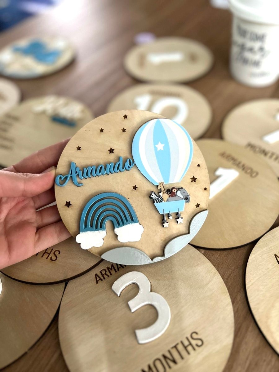 Tags fotos meses bebe personalizado - Felt Craft RD