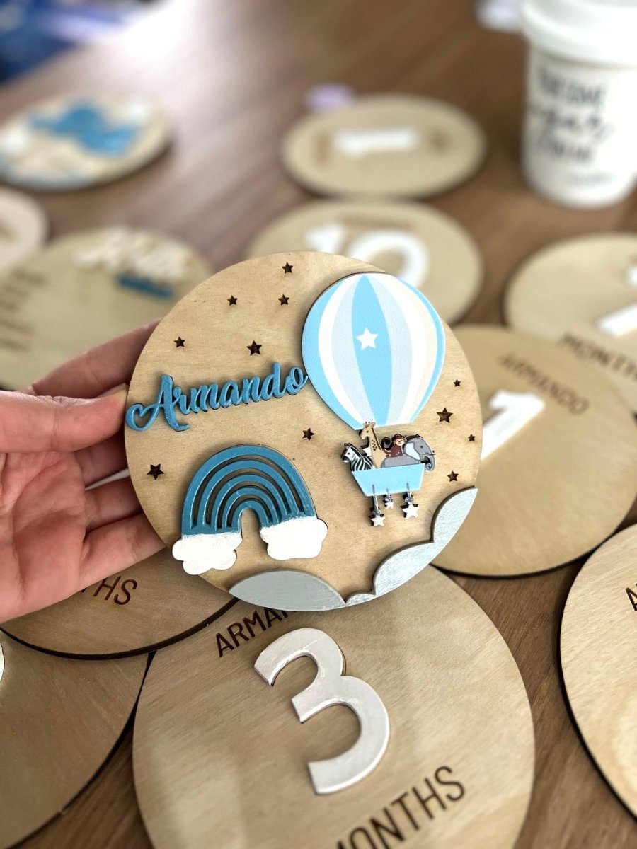 Tags fotos meses bebe personalizado - Felt Craft RD